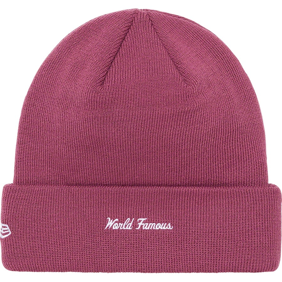 Details on New Era Box Logo Beanie Plum from fall winter
                                                    2021 (Price is $38)