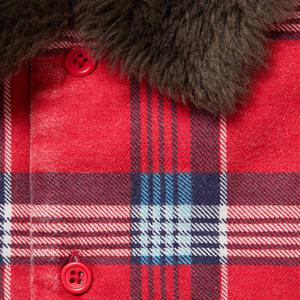 Faux Fur Collar Flannel Shirt - fall winter 2021