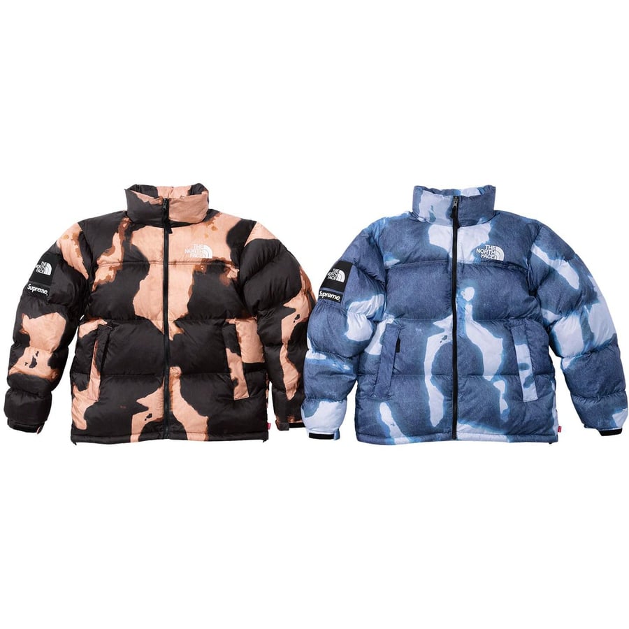 Supreme Supreme The North Face Bleached Denim Print Nuptse Jacket releasing on Week 17 for fall winter 2021