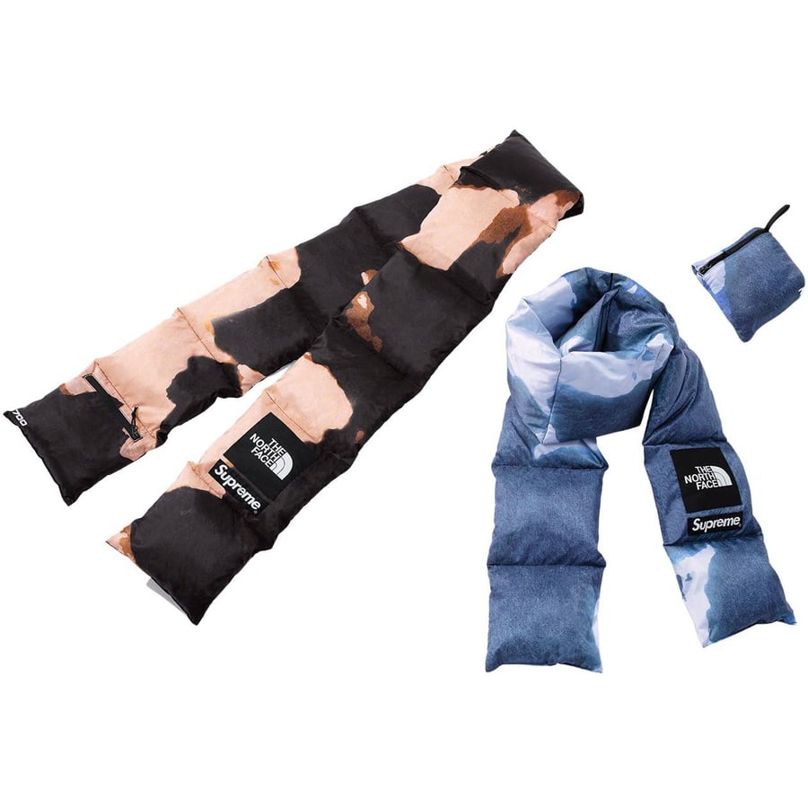 Supreme Supreme The North Face Bleached Denim Print 700-Fill Down Scarf for fall winter 21 season