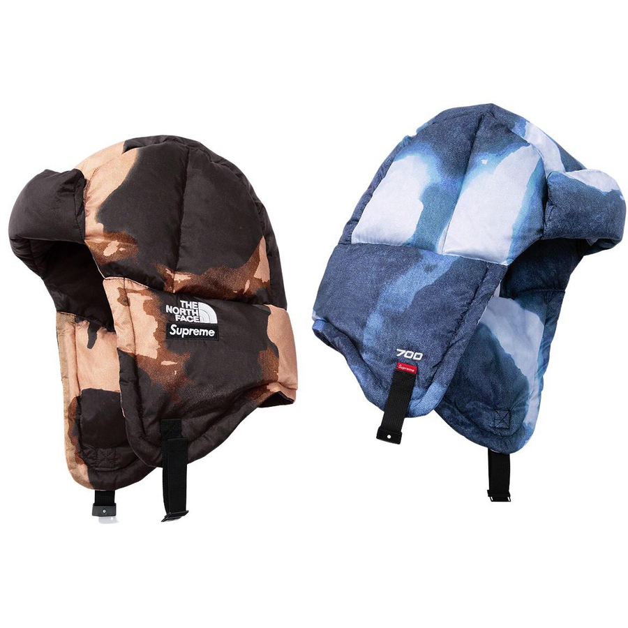 Supreme Supreme The North Face Bleached Denim Print Nuptse Trooper released during fall winter 21 season