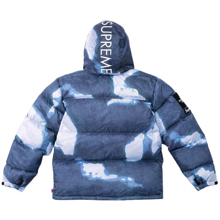 Details on Supreme The North Face Bleached Denim Print Nuptse Jacket  from fall winter
                                                    2021 (Price is $398)