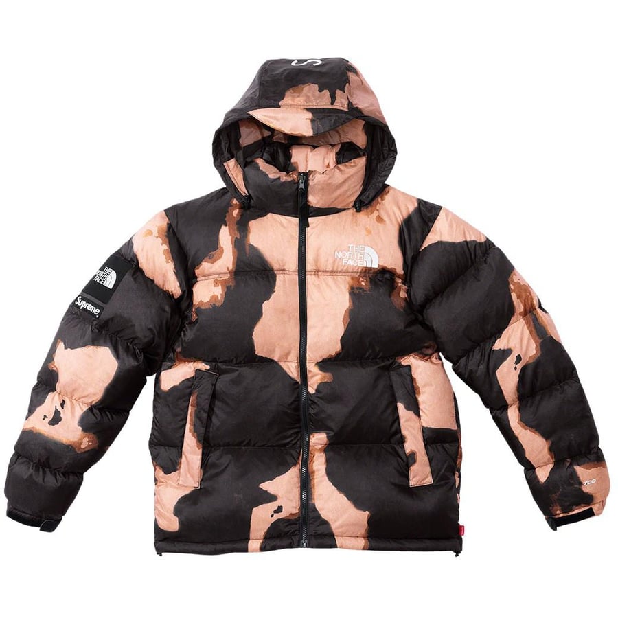 The North Face Bleached Denim Print Nuptse Jacket - fall winter