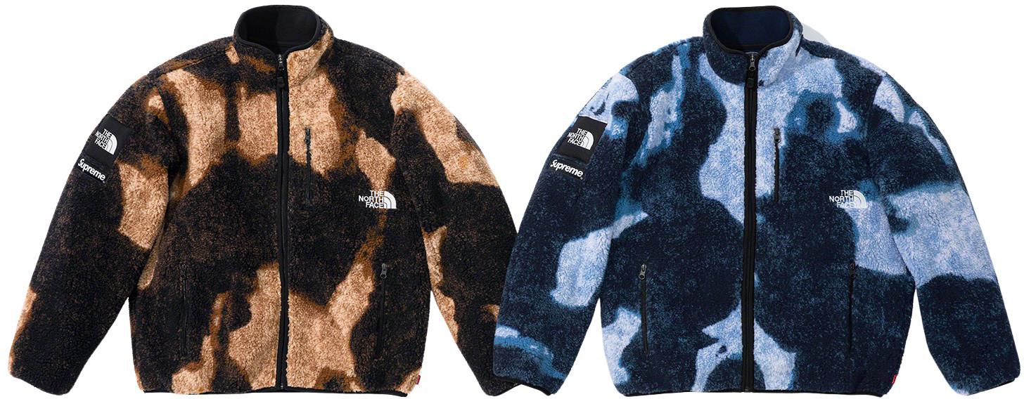 The North Face Bleached Denim Print Fleece Jacket - fall winter 