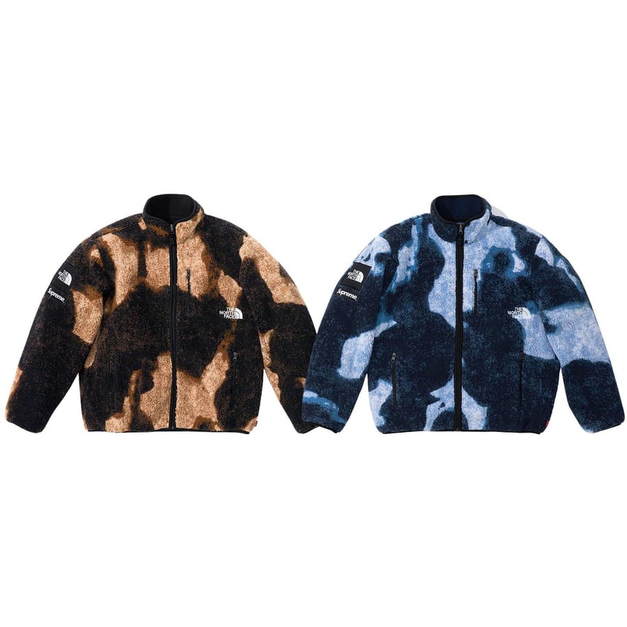 The North Face Bleached Denim Print Fleece Jacket - fall winter