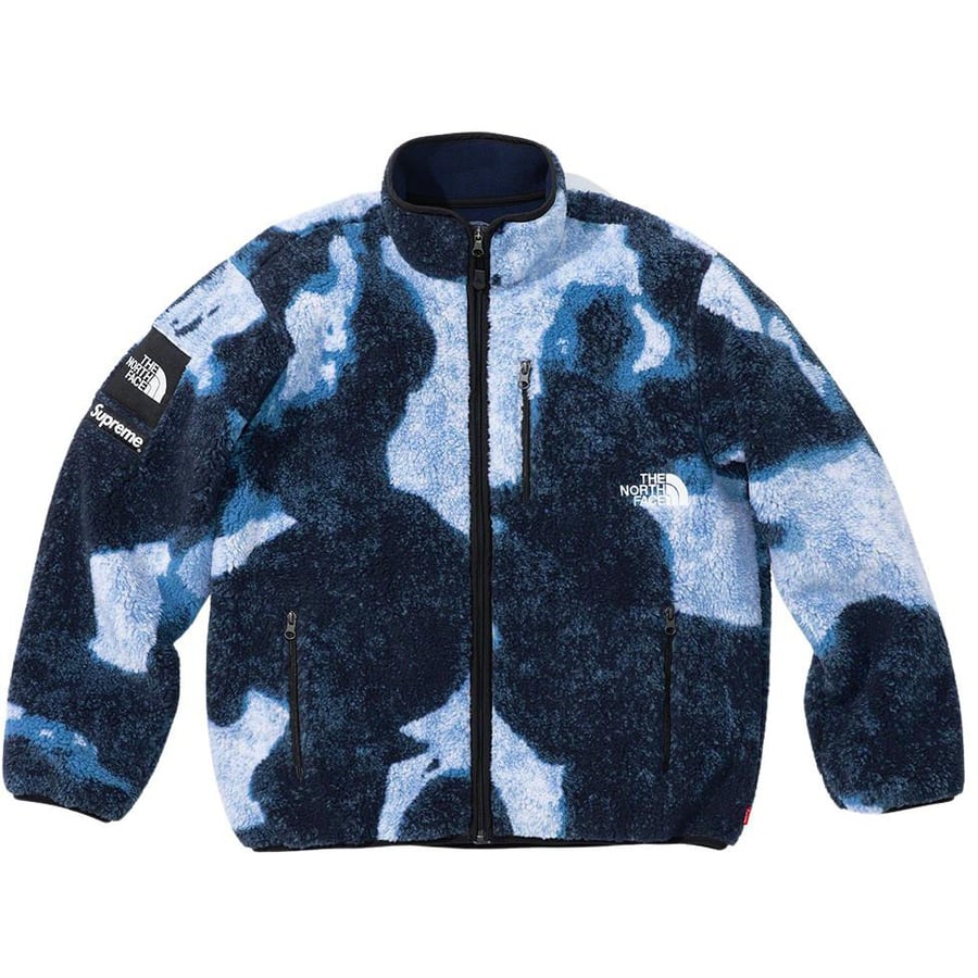 Details on Supreme The North Face Bleached Denim Print Fleece Jacket  from fall winter
                                                    2021 (Price is $298)