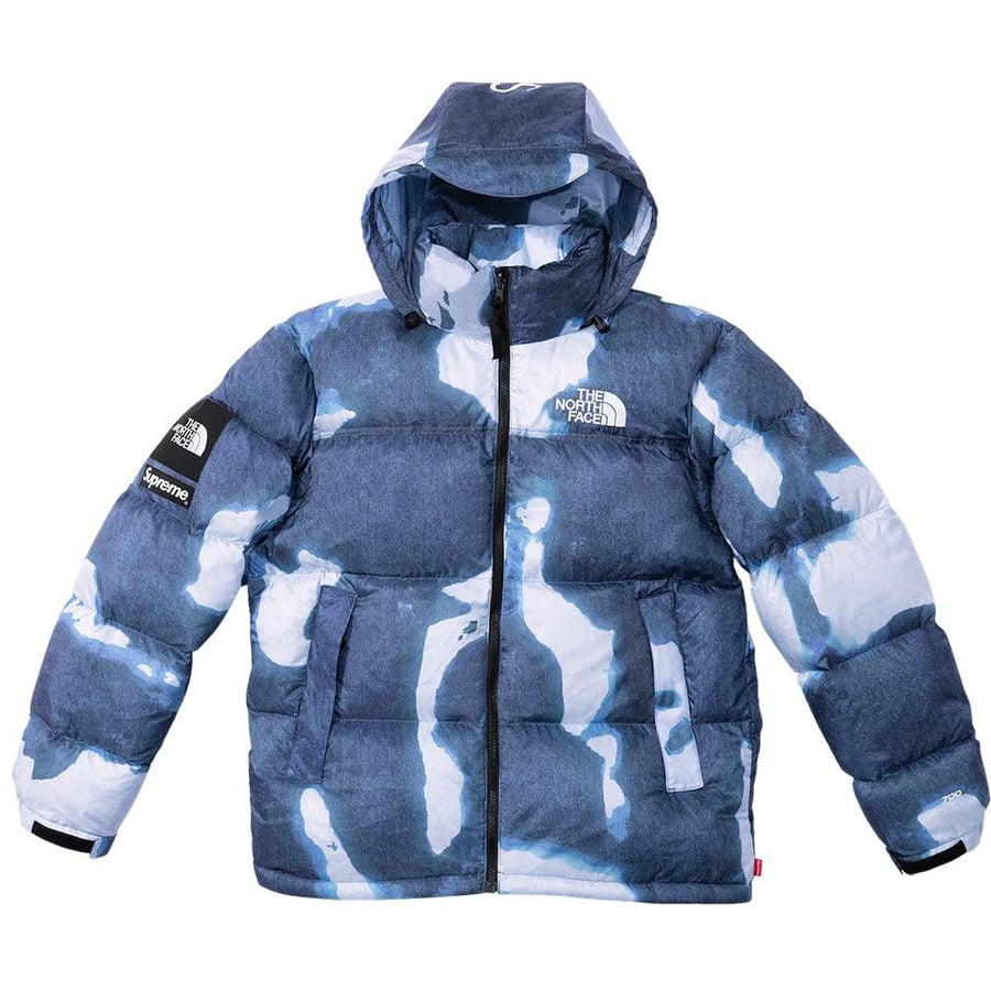 Details on Supreme The North Face Bleached Denim Print Nuptse Jacket  from fall winter
                                                    2021 (Price is $398)