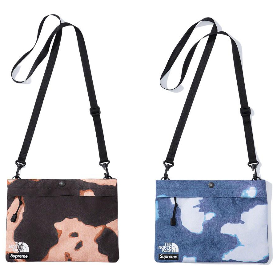 Supreme Supreme The North Face Bleached Denim Print Shoulder Bag for fall winter 21 season