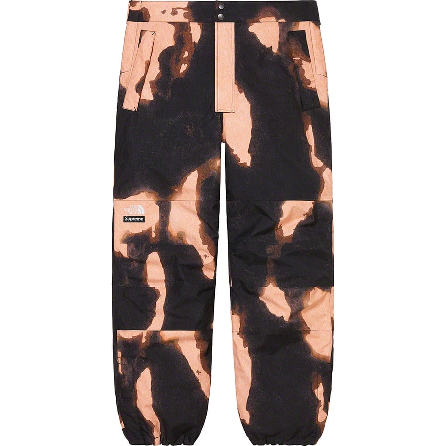 Details on Supreme The North Face Bleached Denim Print Mountain Pant Black from fall winter
                                                    2021 (Price is $298)