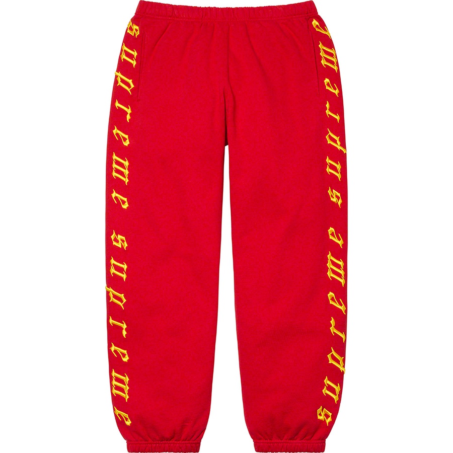 Details on Raised Embroidery Sweatpant Red from fall winter
                                                    2021 (Price is $148)
