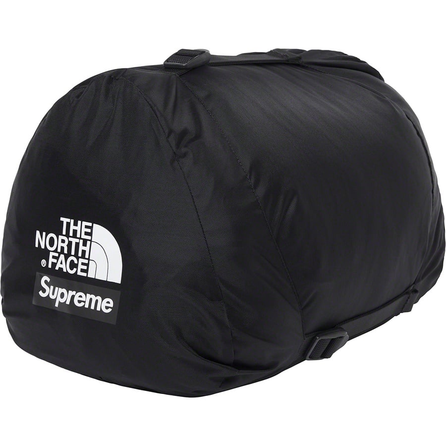 Details on Supreme The North Face Bleached Denim Print Sleeping Bag Black from fall winter
                                                    2021 (Price is $298)