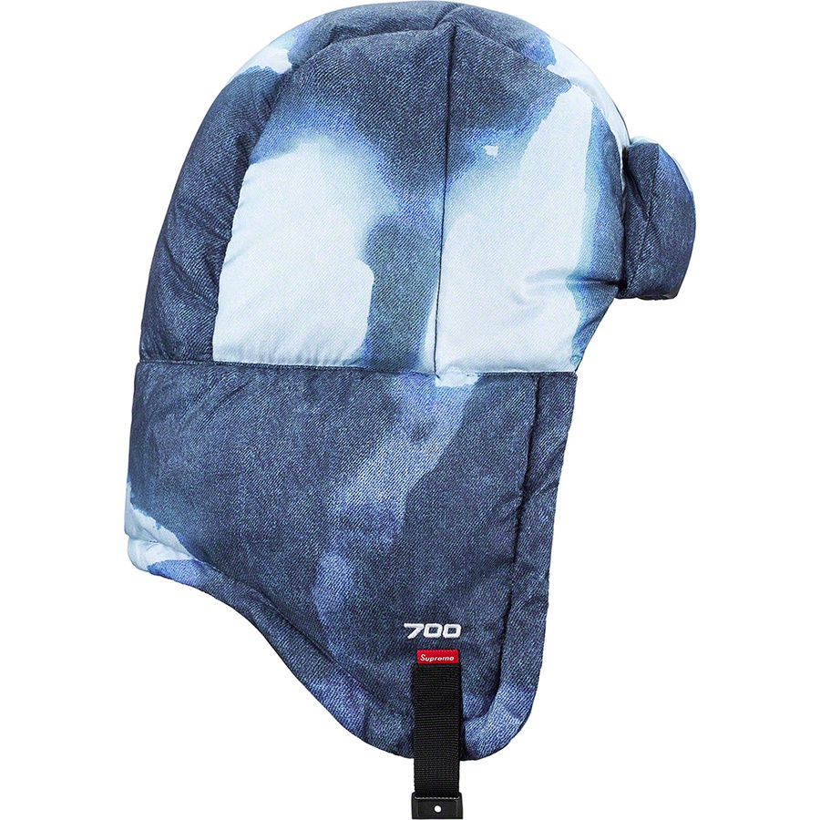Details on Supreme The North Face Bleached Denim Print Nuptse Trooper Indigo from fall winter
                                                    2021 (Price is $98)
