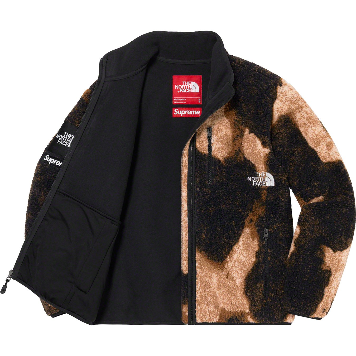 The North Face Bleached Denim Print Fleece Jacket - fall winter