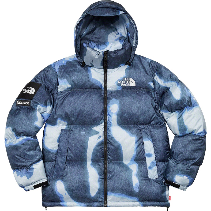 The North Face Bleached Denim Print Nuptse Jacket - fall winter 2021