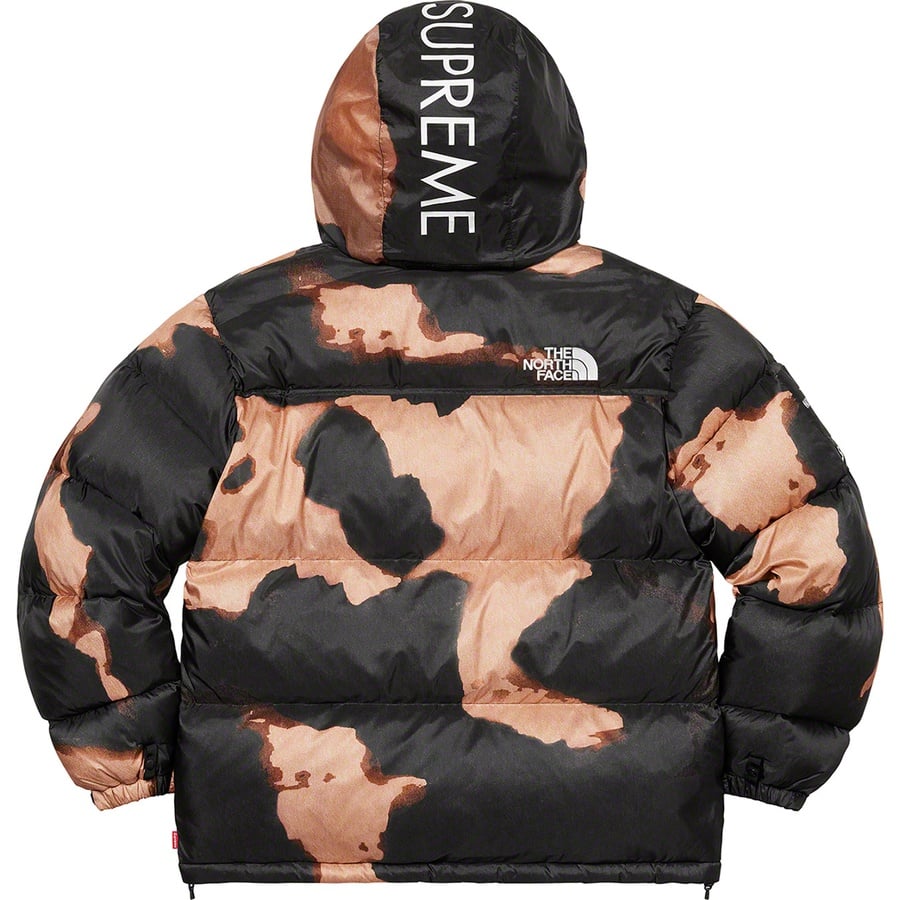 Details on Supreme The North Face Bleached Denim Print Nuptse Jacket Black from fall winter
                                                    2021 (Price is $398)