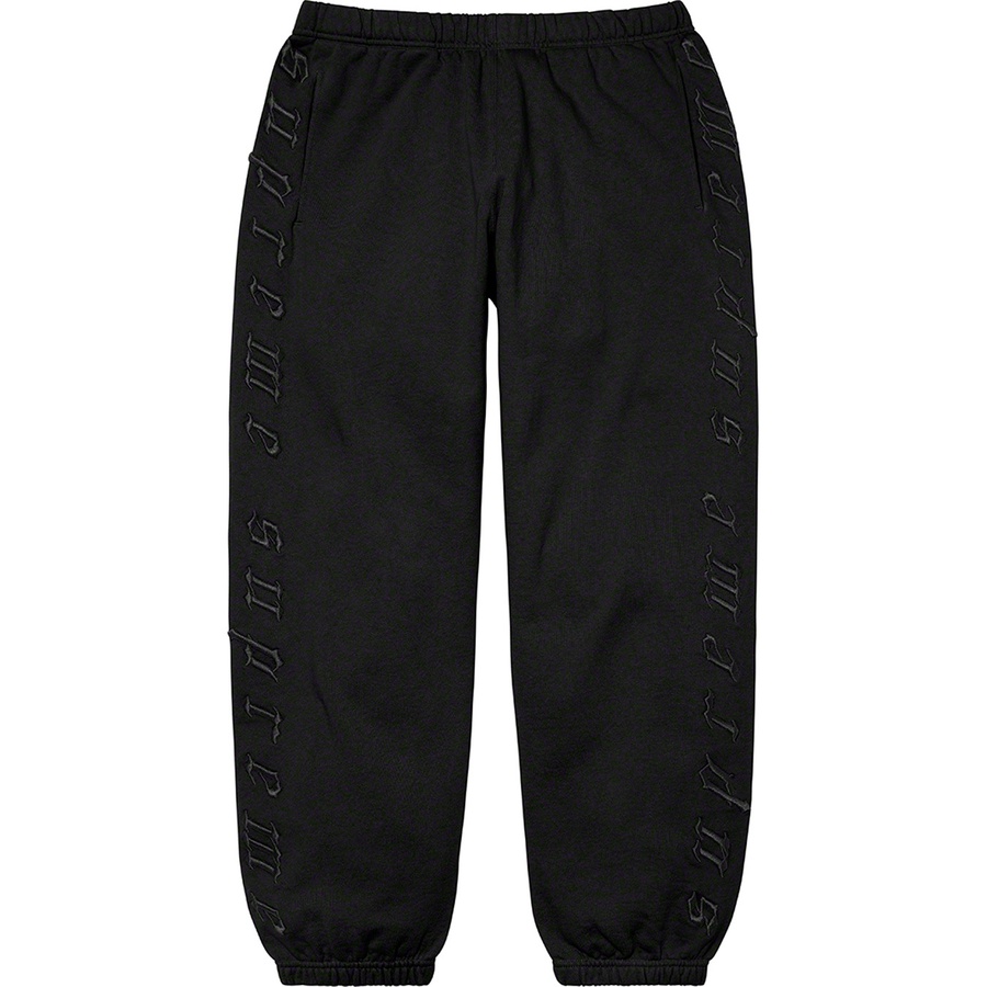 Details on Raised Embroidery Sweatpant Black from fall winter
                                                    2021 (Price is $148)