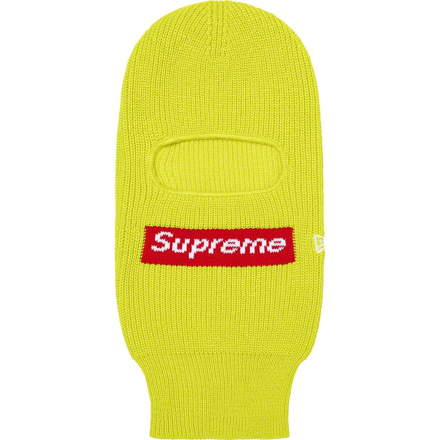 Details on New Era Box Logo Balaclava Lime from fall winter
                                                    2021 (Price is $58)