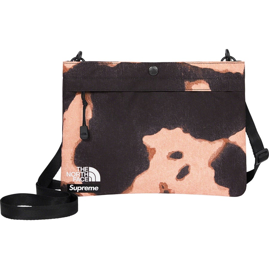 Details on Supreme The North Face Bleached Denim Print Shoulder Bag Black from fall winter
                                                    2021 (Price is $58)