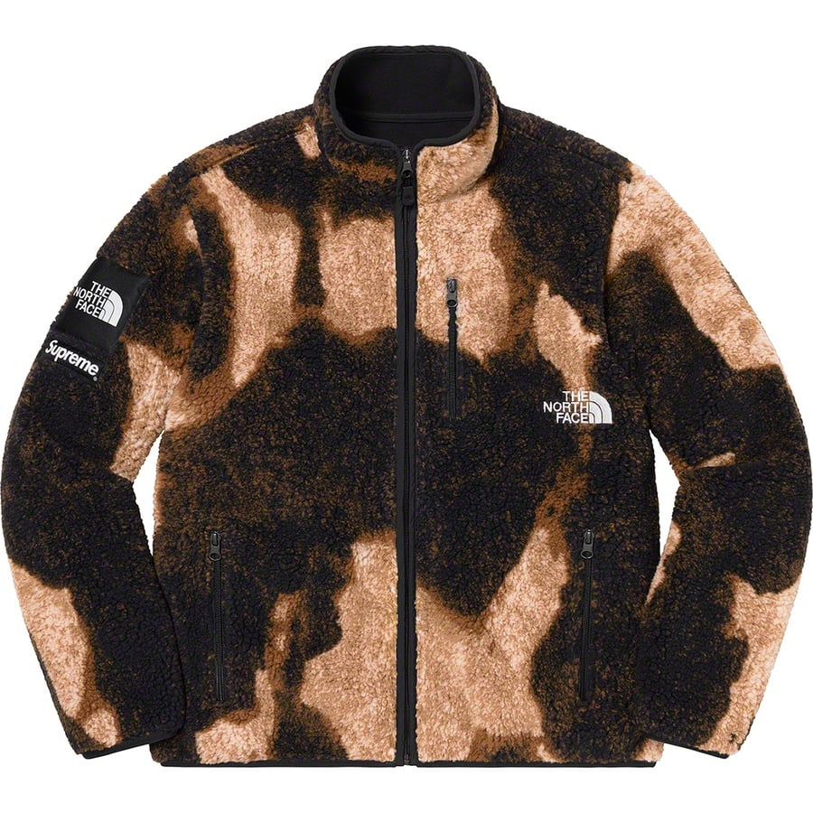 The North Face Bleached Denim Print Fleece Jacket - fall winter