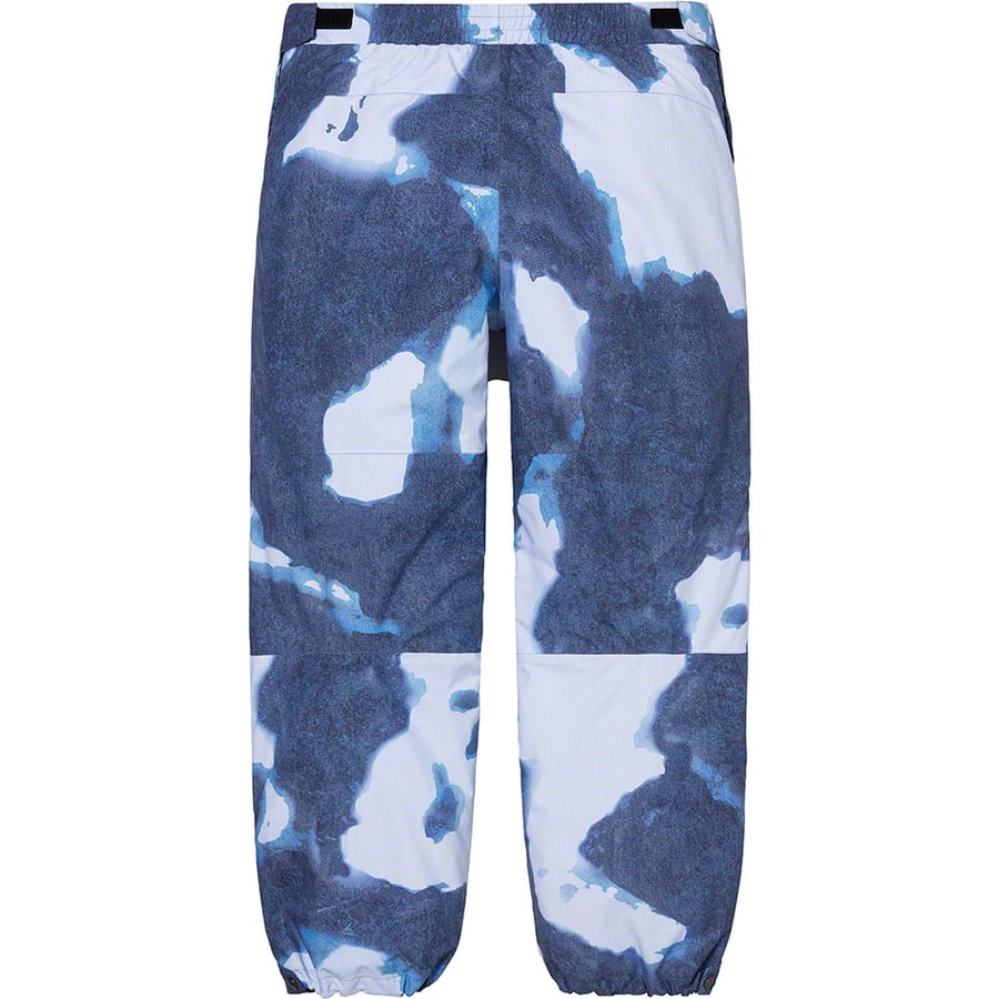 Details on Supreme The North Face Bleached Denim Print Mountain Pant Indigo from fall winter 2021 (Price is $298)