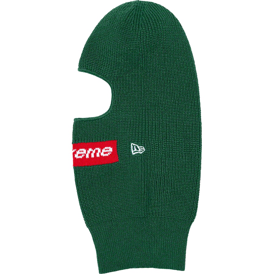 Details on New Era Box Logo Balaclava Green from fall winter 2021 (Price is $58)