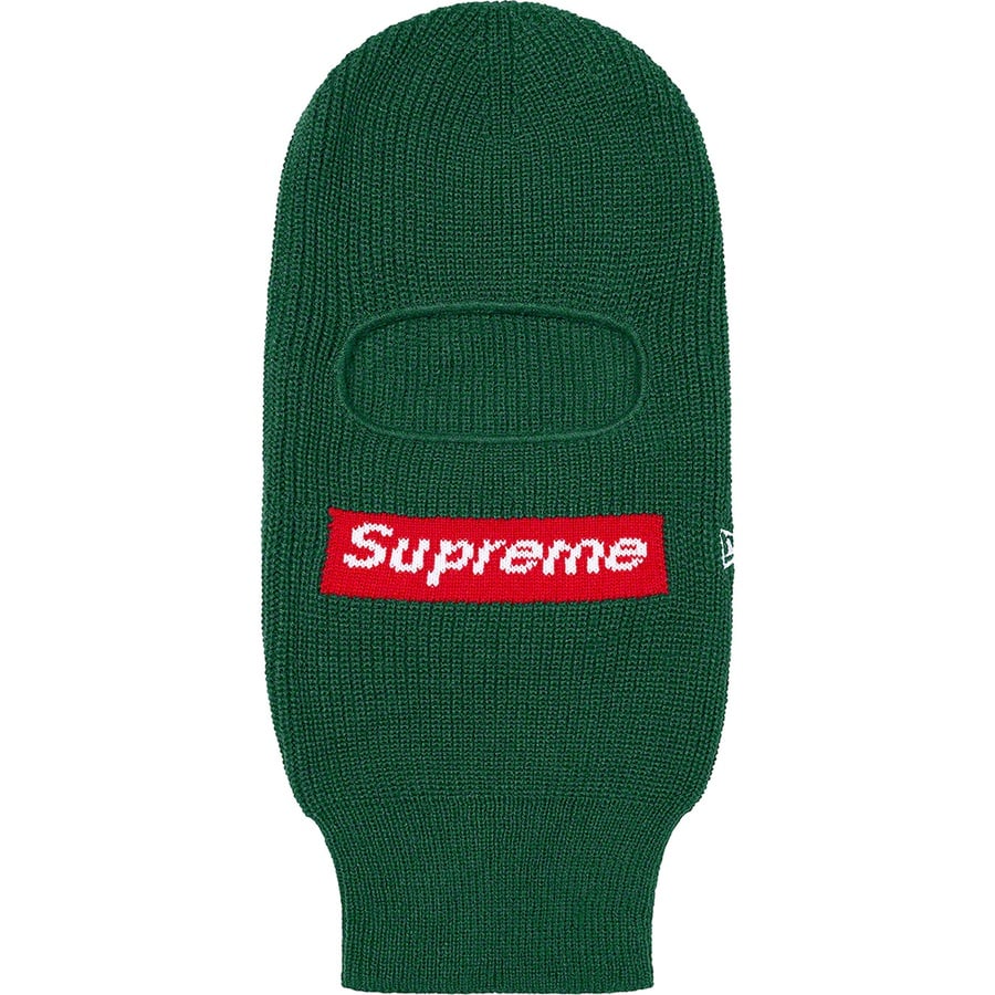Details on New Era Box Logo Balaclava Green from fall winter
                                                    2021 (Price is $58)