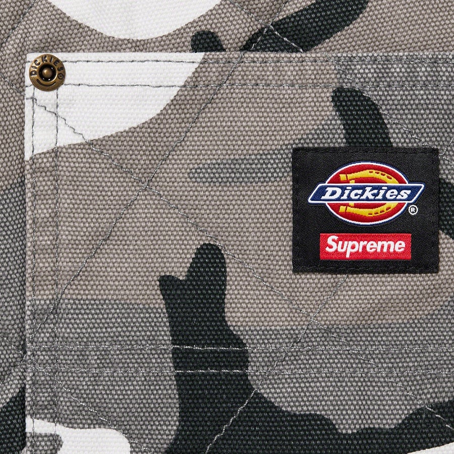 Details on Supreme Dickies Quilted Double Knee Painter Pant Grey Camo from fall winter
                                                    2021 (Price is $168)