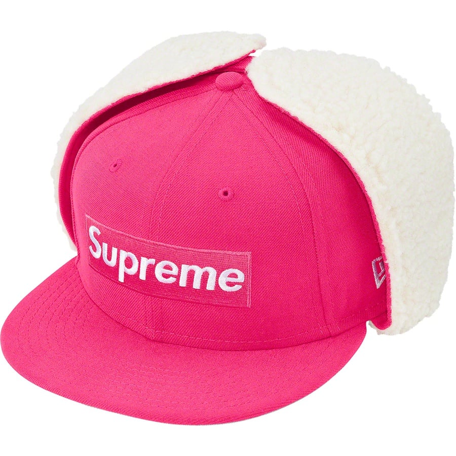 Details on Earflap Box Logo New Era Pink from fall winter 2021 (Price is $68)