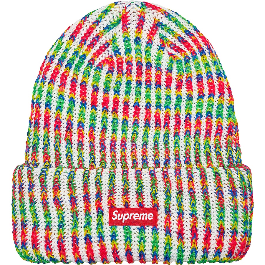Details on Rainbow Knit Loose Gauge Beanie White from fall winter
                                                    2021 (Price is $38)