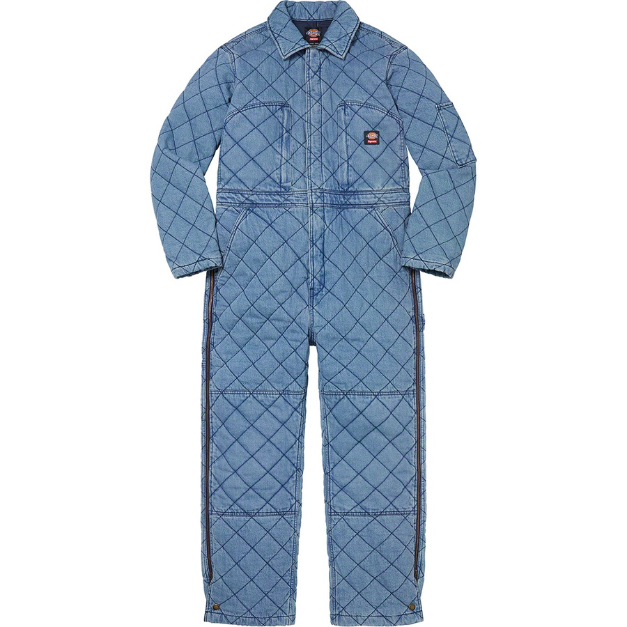 Details on Supreme Dickies Quilted Coverall Denim from fall winter 2021 (Price is $228)