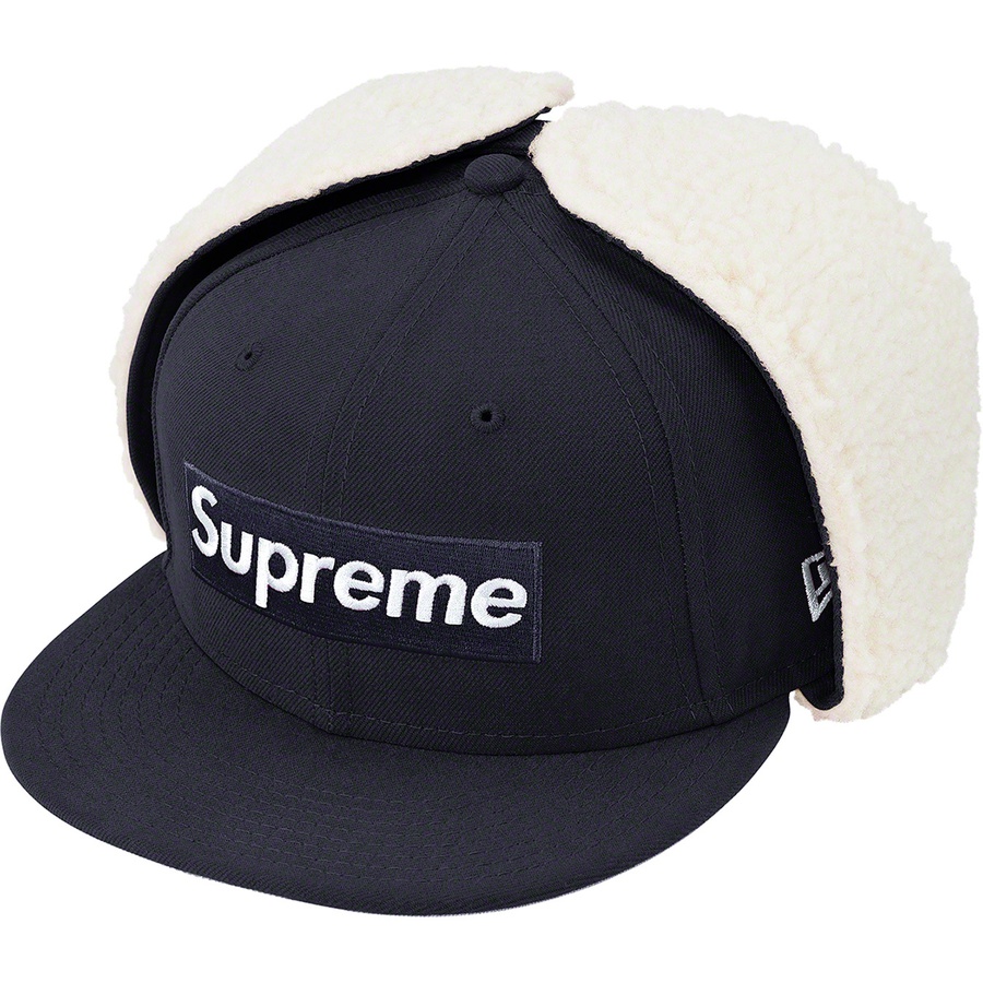 Details on Earflap Box Logo New Era Navy from fall winter 2021 (Price is $68)