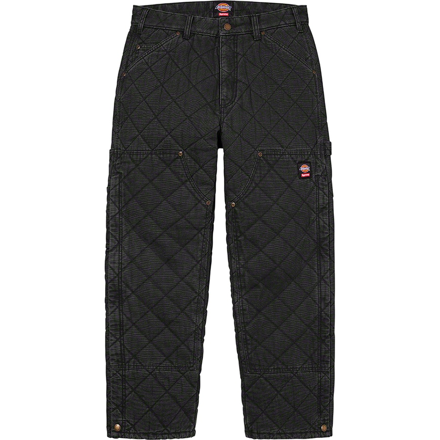 Details on Supreme Dickies Quilted Double Knee Painter Pant Black from fall winter
                                                    2021 (Price is $168)