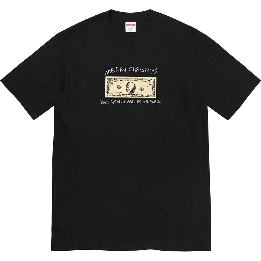 Details on Spend It Tee Black from fall winter 2021 (Price is $38)