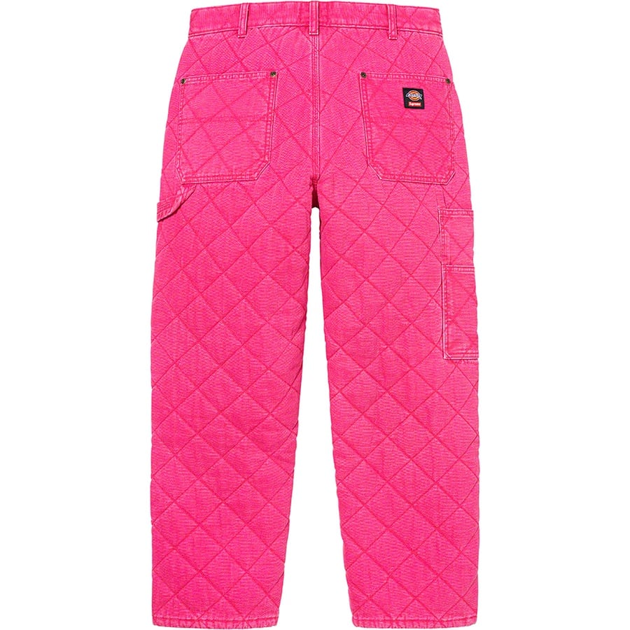 Details on Supreme Dickies Quilted Double Knee Painter Pant Pink from fall winter 2021 (Price is $168)