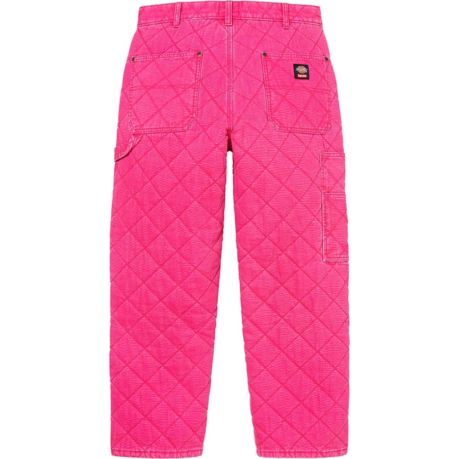 Details on Supreme Dickies Quilted Double Knee Painter Pant Pink from fall winter
                                                    2021 (Price is $168)