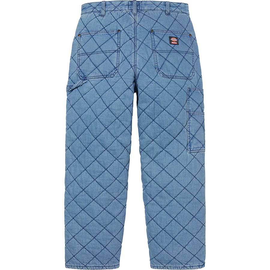 Details on Supreme Dickies Quilted Double Knee Painter Pant Denim from fall winter 2021 (Price is $168)