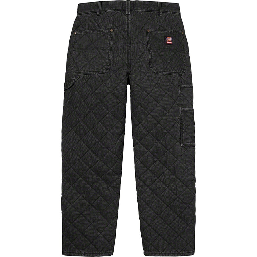 Details on Supreme Dickies Quilted Double Knee Painter Pant Black from fall winter
                                                    2021 (Price is $168)