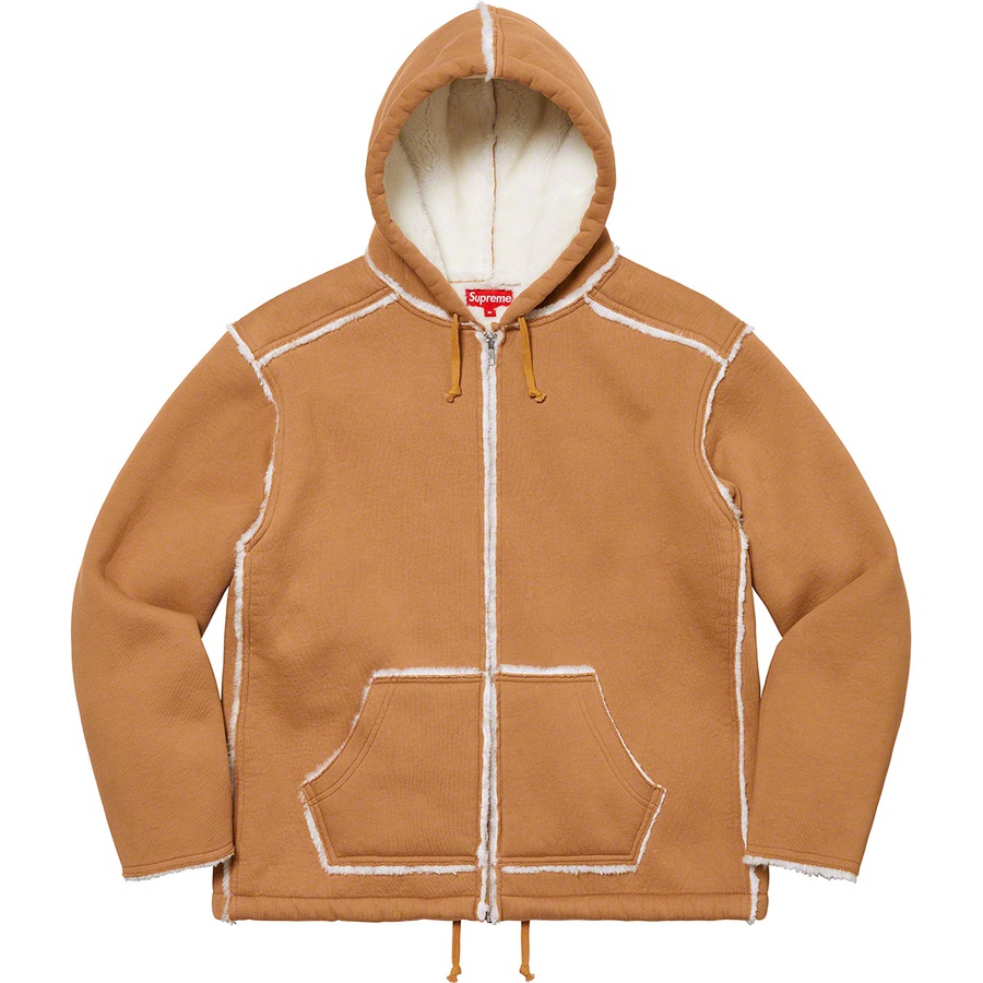 Details on Faux Shearling Hooded Jacket Tan from fall winter
                                                    2021 (Price is $228)
