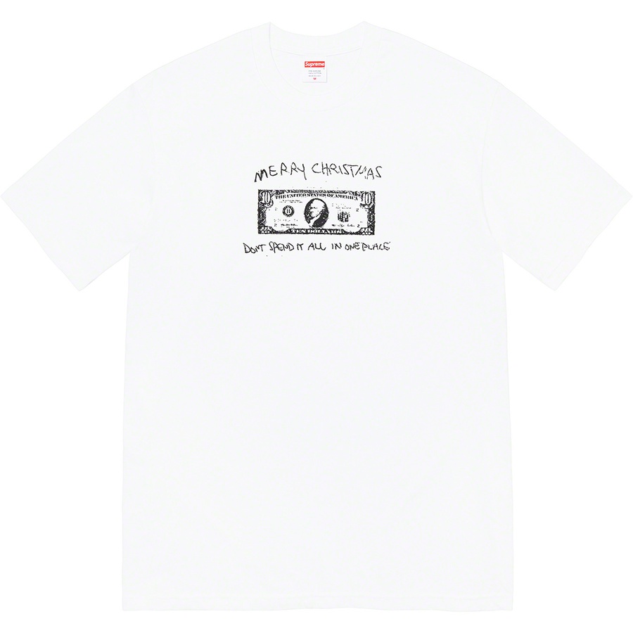 Details on Spend It Tee White from fall winter
                                                    2021 (Price is $38)