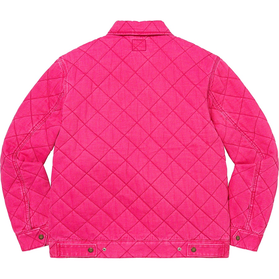 Details on Supreme Dickies Quilted Work Jacket Pink from fall winter 2021 (Price is $168)