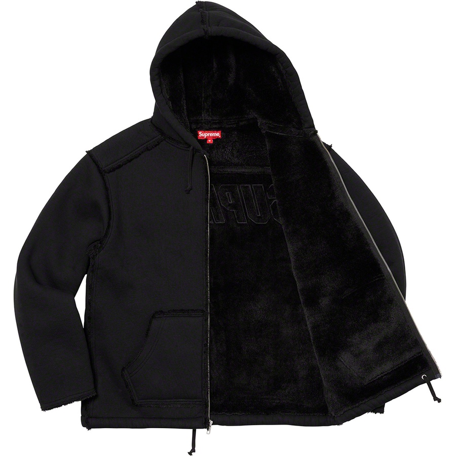 Details on Faux Shearling Hooded Jacket Black from fall winter 2021 (Price is $228)