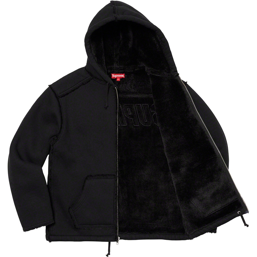 Details on Faux Shearling Hooded Jacket Black from fall winter
                                                    2021 (Price is $228)