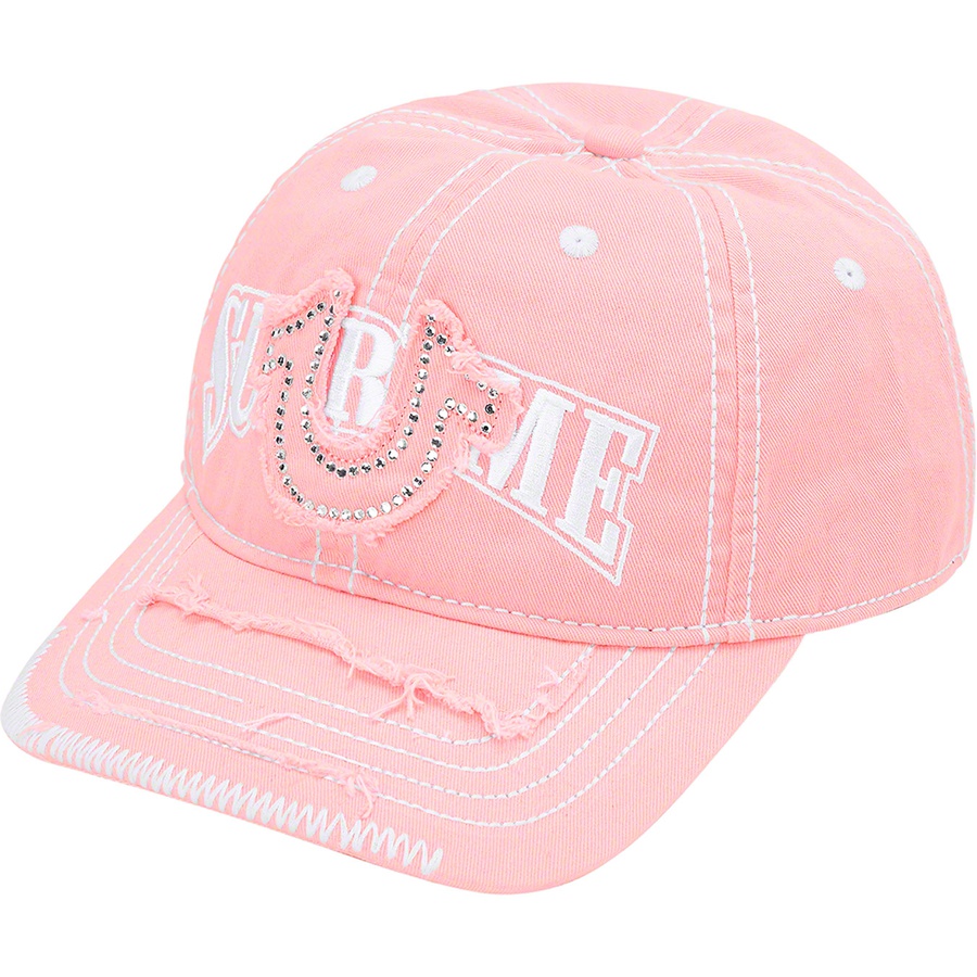 Details on Supreme True Religion 6-Panel Pink from fall winter
                                                    2021 (Price is $78)