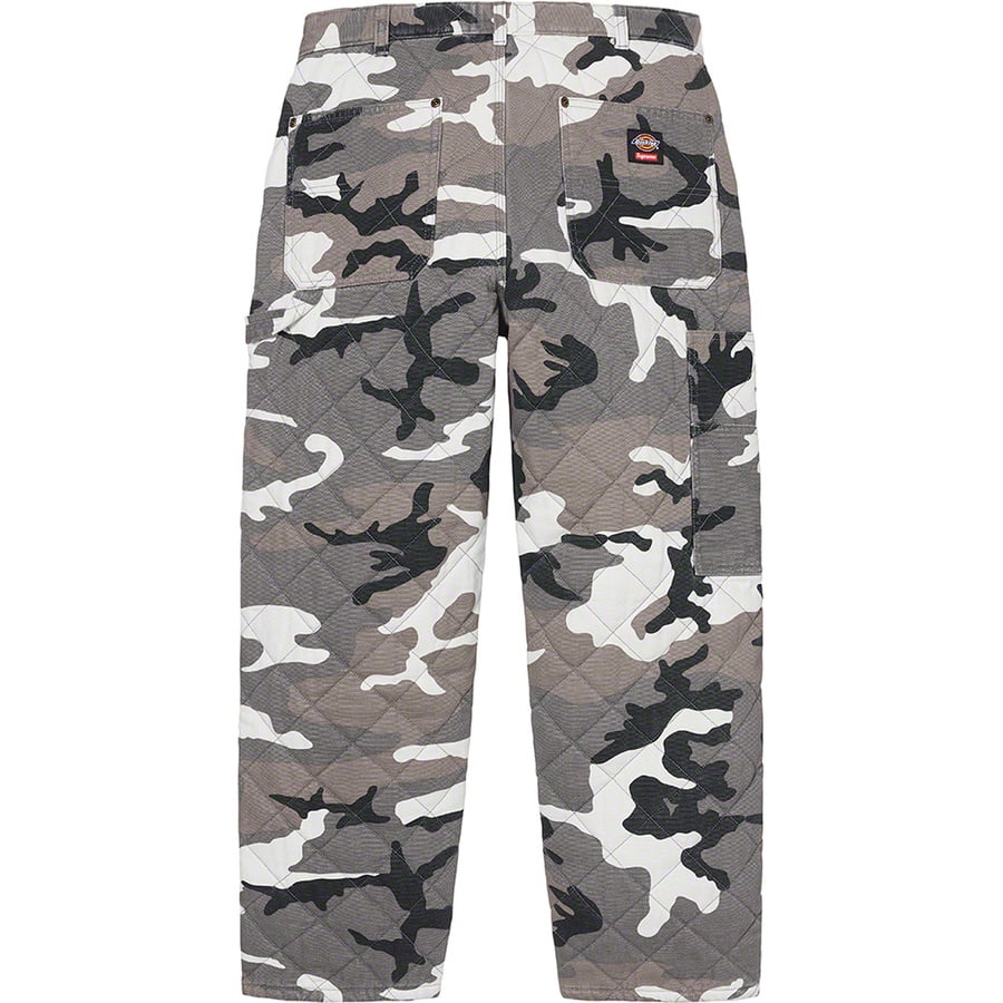 Details on Supreme Dickies Quilted Double Knee Painter Pant Grey Camo from fall winter
                                                    2021 (Price is $168)