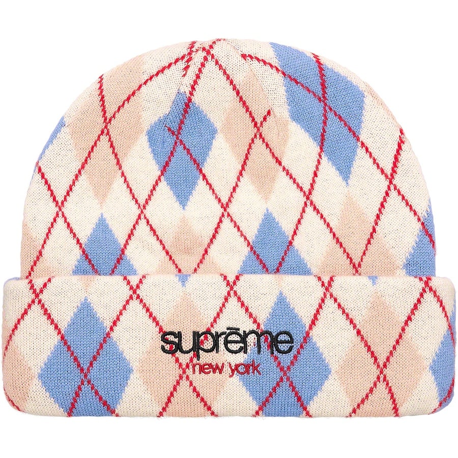 Details on Argyle Cashmere Beanie White from fall winter
                                                    2021 (Price is $48)