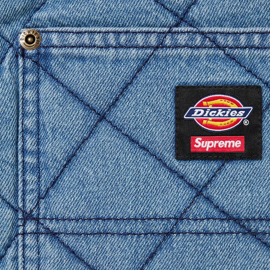 Details on Supreme Dickies Quilted Double Knee Painter Pant Denim from fall winter
                                                    2021 (Price is $168)