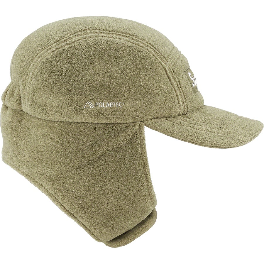 Details on Polartec Earflap Camp Cap Light Olive from fall winter
                                                    2021 (Price is $58)