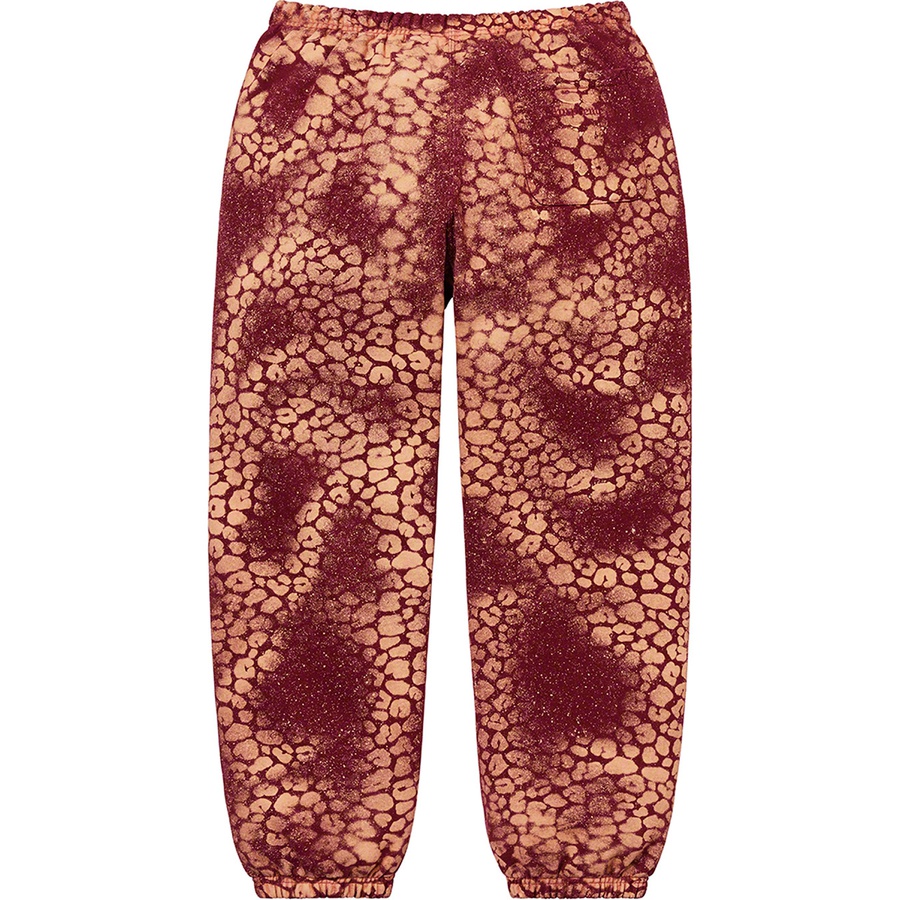 Details on Bleached Leopard Sweatpant Cardinal from fall winter
                                                    2021 (Price is $188)