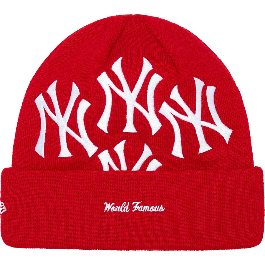 Details on Supreme New York Yankees™ New Era Box Logo Beanie Red from fall winter
                                                    2021 (Price is $68)