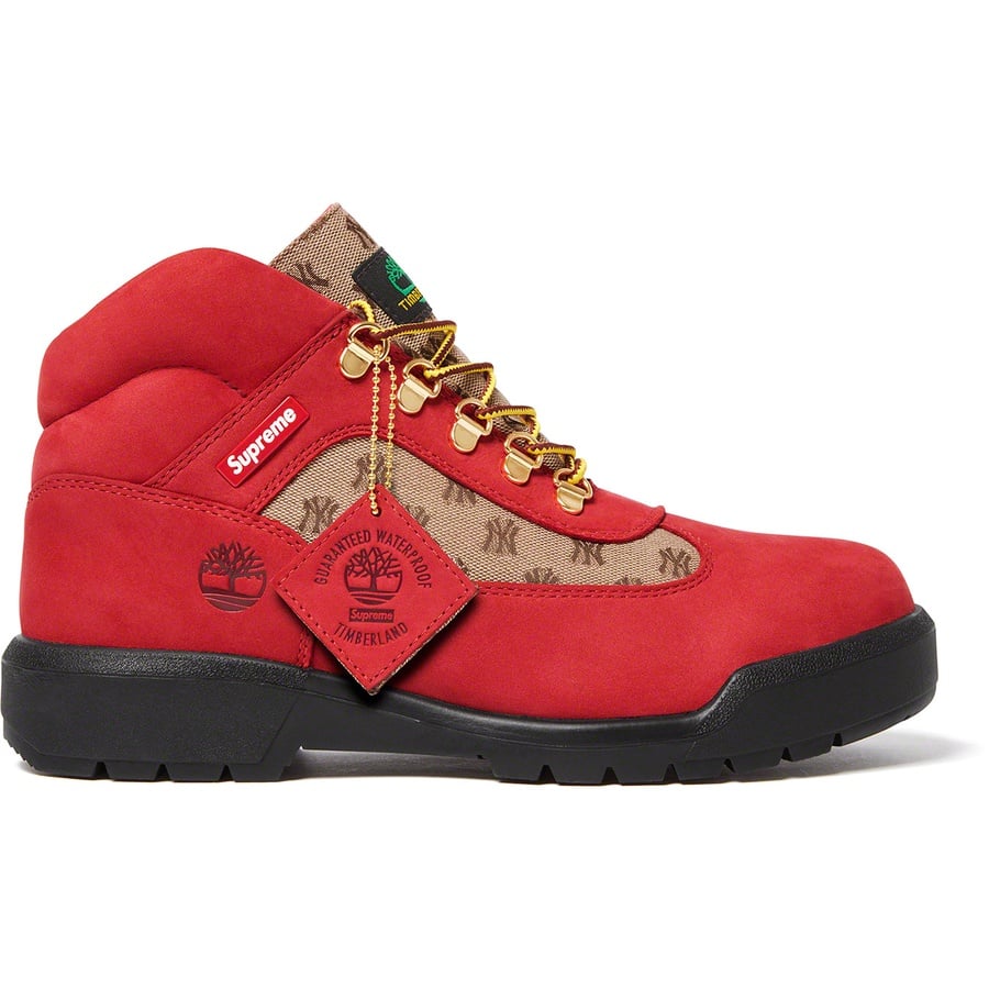 Details on Supreme Timberland New York Yankees™ Field Boot Red from fall winter
                                                    2021 (Price is $248)